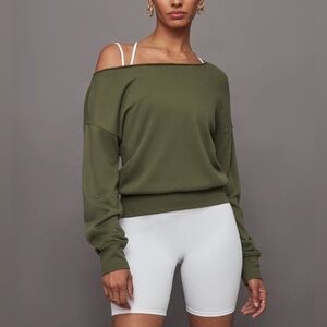 Carbon38 - Off Shoulder Sweatshirt | Size Small